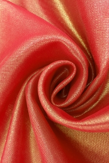 Microfiber Gold Metallic Chiffon in Red0