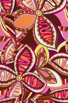 Printed 4Ply Crepe with Large Vibrant Abstract Flowers0