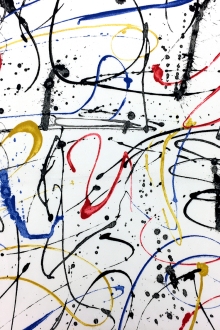 Cotton Twill With Paint Strokes Print 0