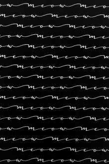 Cotton Broadcloth Meow Script Print0