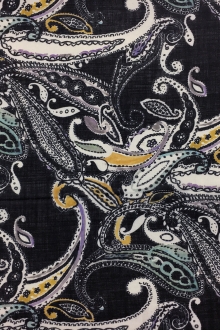 Italian Wool Challis With Over Sized Paisley Print0