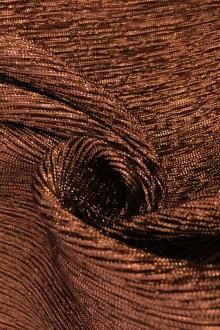 Metallic Organza Pleated Cloqué in Rust0
