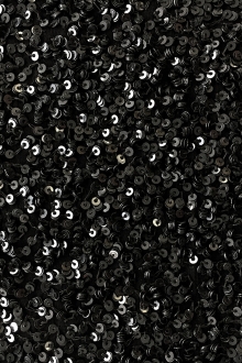 Shiny Black Sequins on Silk Chiffon 0