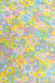 Vibrant Metallic Polyester Cloque with Dots0