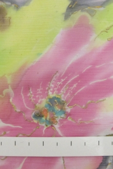 Hand Painted and Printed Silk Crinkle Chiffon0