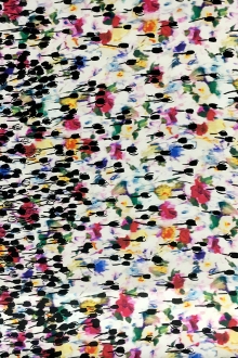 Printed Silk Gazar with Degradé Abstract Tulips0