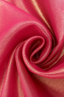 Microfiber Gold Metallic Chiffon in Raspberry 0