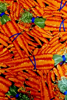 REDUCED Printed Silk Crepe de Chine with Carrots0