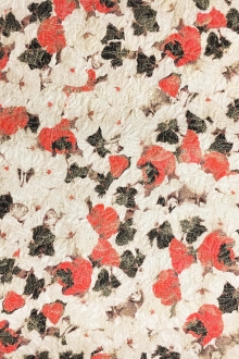 Silk and Wool Metallic Brocade with Pansies0