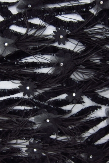 Novelty Velvet Appliquéd Illusion with Feathers0