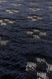 Metallic Brocade with Square Motifs0