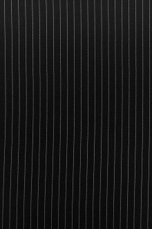Poly Blend Flat Crepe Pinstripe in Black and White0