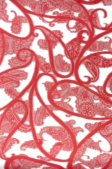 Silk and Viscose Blend Fil Coupé Chiffon with Mixed Paislies0