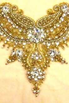 Emma Gold Crystal Embroidered Tulle Bodice0