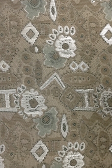 Metallic Brocade with Geometrics and Flowers0