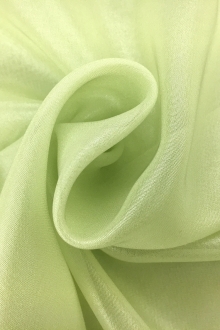 Microfiber Silver Metallic Chiffon in Light Green0