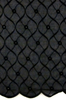 Embroidered Cotton Voile Eyelet in Black0