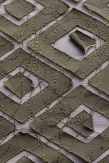Geometric Cotton on Polyester Tulle0