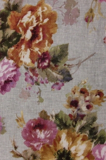 Linen Upholstery Floral Print0