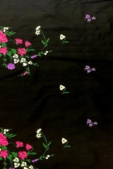 Embroidered Silk Dupioni0