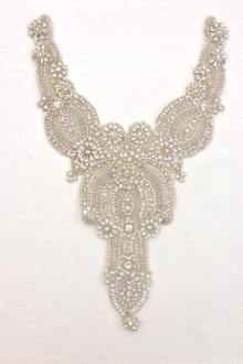 Jaclyn Silver Crystal Beaded Tulle Bodice0