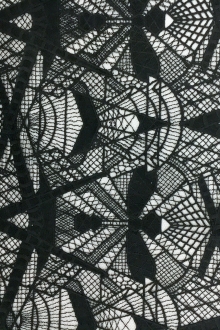 Novelty Embroidered Tulle with Art Deco Geometrics0