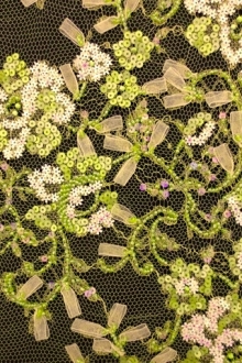 Beaded Metallic Chantilly Lace0