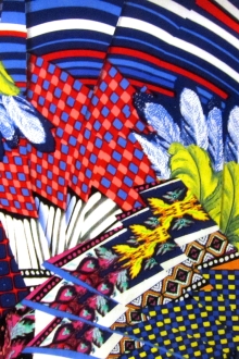 Viscose Decorative Collage Print0