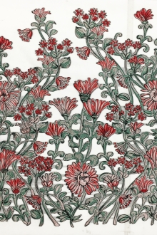 Fil Coupé Panel wtih Large Flowers0