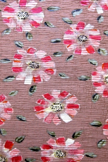 Pintuck Hand Painted Silk Shantung0