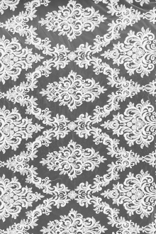 Ornate Embroidered Tulle in White0