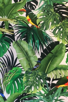 Max Mara Italian Cotton Tropical Plants and Birds Print0