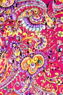 Printed Silk Jacquard with Italian Tile Paisley0