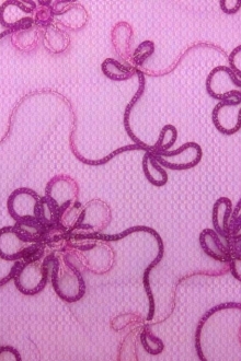 Metallic Ribbon Embroidered Souffle0