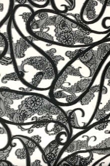 Silk and Viscose Blend Fil Coupé Chiffon with Mixed Paislies0