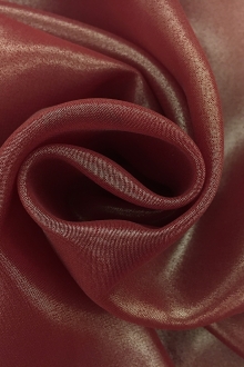 Microfiber Silver Metallic Chiffon in Carmine0