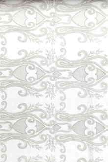 Silver Metallic Embroidered Tulle0