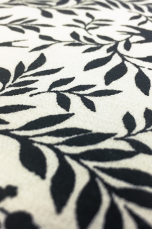 Japanese Textured Cotton Birds and Foliage Print0