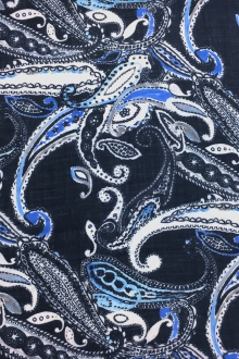 Italian Wool Challis With Over Sized Paisley Print0