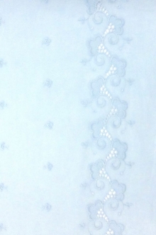 Embroidered Cotton Voile Eyelet in Sky Blue0