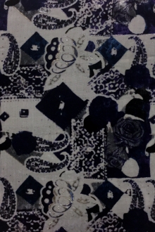 Silk Rayon Burnout Velvet With Multi Pattern Motif0