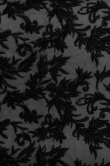 Embroidered Tulle with Ornate Leaf Patterns0