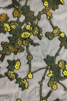 Silk Organza with Floral Fil Coupé0