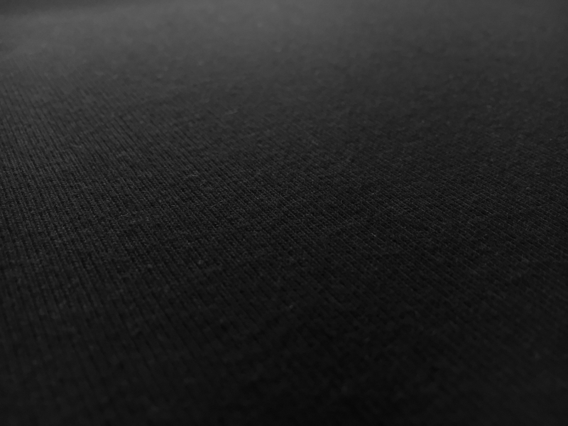 Japanese Cotton Tubular Rib Knit in Black0