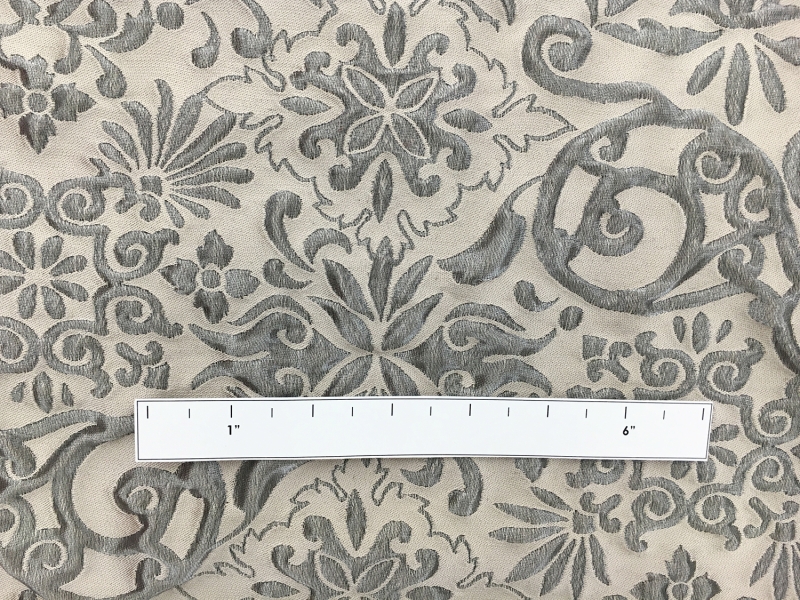 Silk and Poly Blend with Liquid Look Damask Patterns1