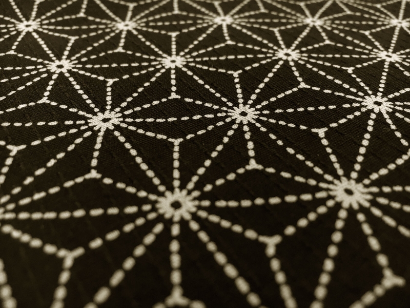 Japanese Textured Cotton Print  With Pinstripe Stars2
