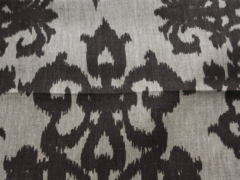 Linen Upholstery Ornamental Ikat Print0