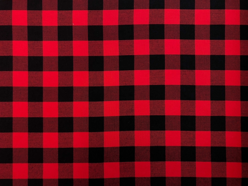 1" Carolina Cotton Gingham in Scarlet0