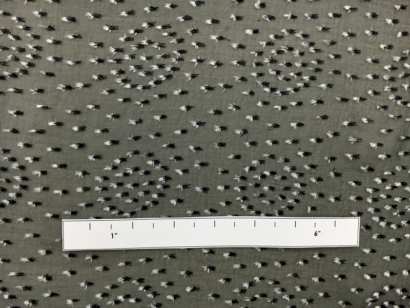 Black Silk and Lurex Burnout Velvet with Dots 1