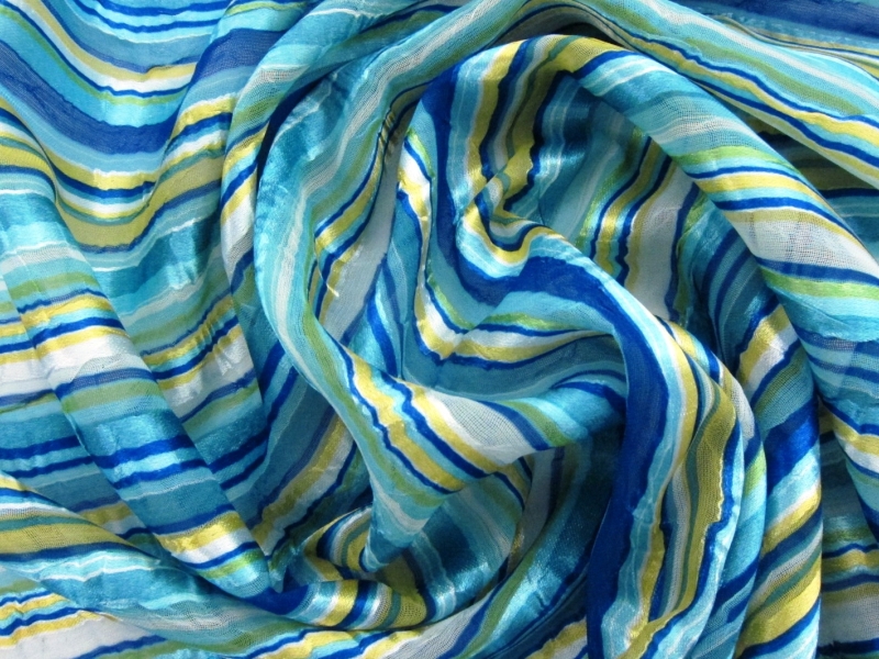 Printed Satin Stripe Chiffon3